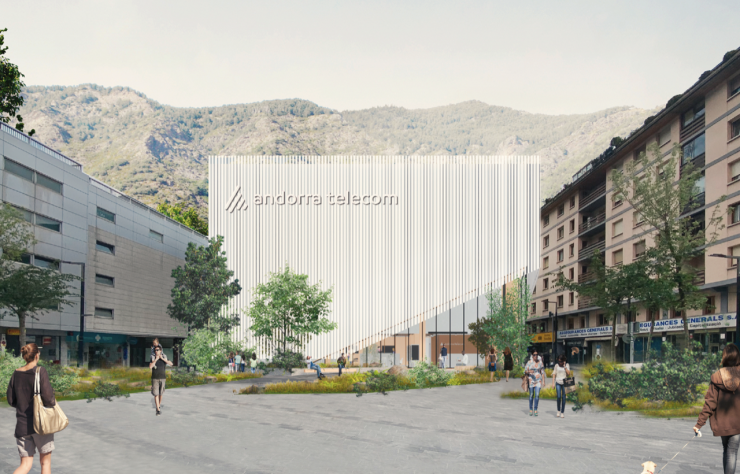 La imatge de com serà el nou edifici d'Andorra Telecom.
